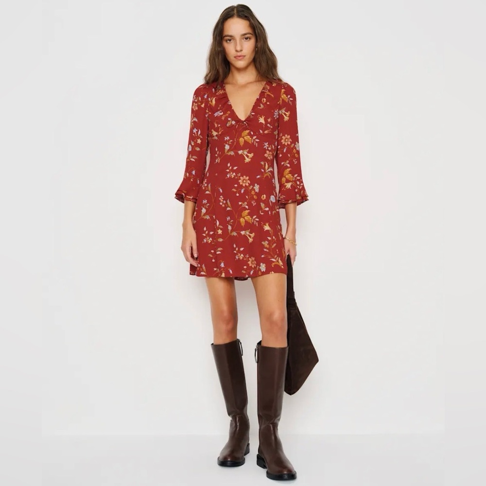Reformation Lyssa Dress Red - Size 4